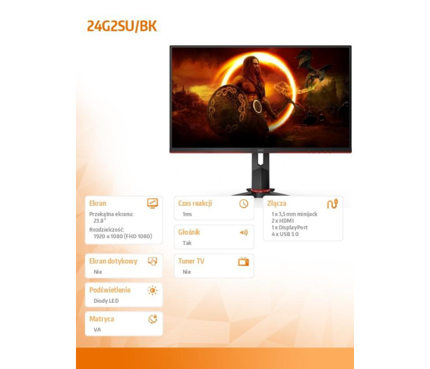 AOC 24G2SU Gaming - 707270 - zdjęcie 7